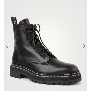 PROENZA SCHOULER Leather Lug Sole Combat Boots Black